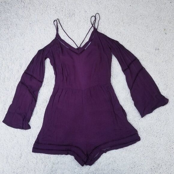 Kendall & Kylie Maroon Boho Romper Small - Picture 2 of 8